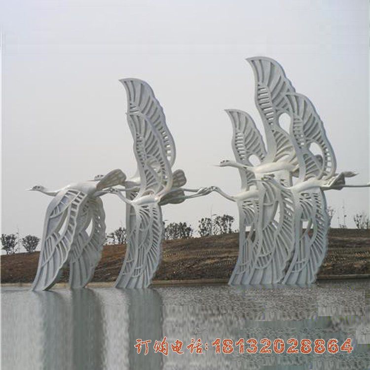 不锈钢飞翔的仙鹤雕塑 不锈钢飞翔的仙鹤雕塑