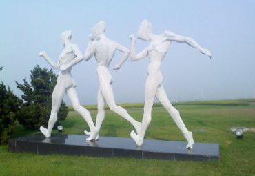 不锈钢抽象竞走人物雕塑