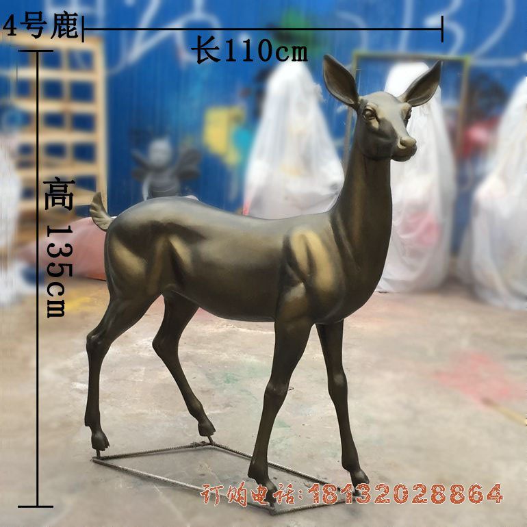公园小鹿铜雕