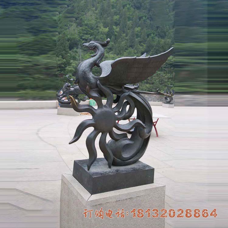 古代四大神兽朱雀铜雕 古代四大神兽朱雀铜雕