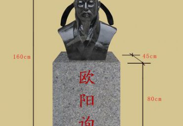 校园古代名人欧阳询头像铜雕