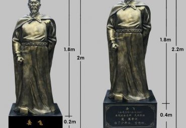古代名人岳飞铜雕