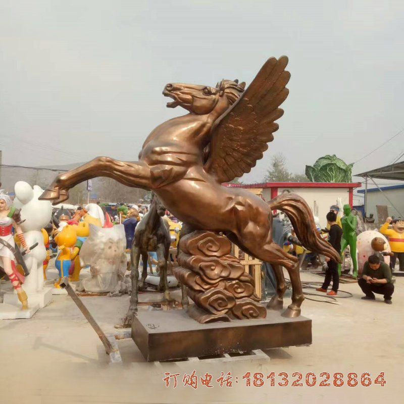 企业飞马祥云铜雕