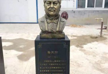 近代名人詹天佑头像铜雕