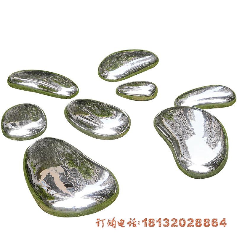 不锈钢镜面鹅卵石雕塑