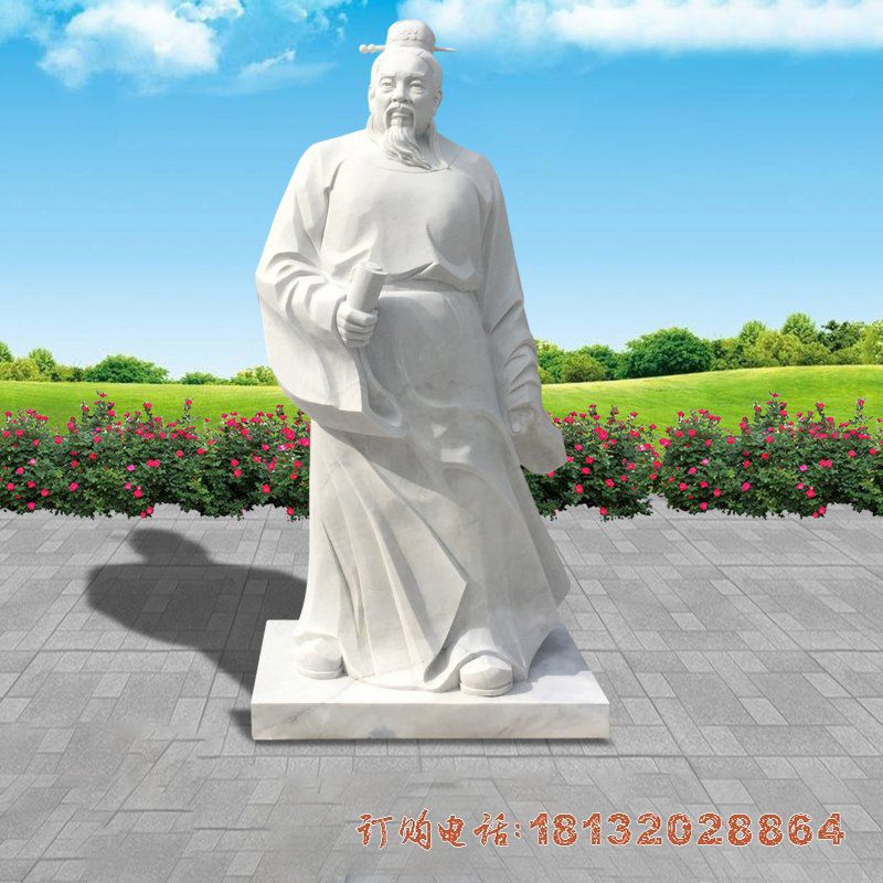 大理石古代名人范仲淹石雕 大理石古代名人范仲淹石雕