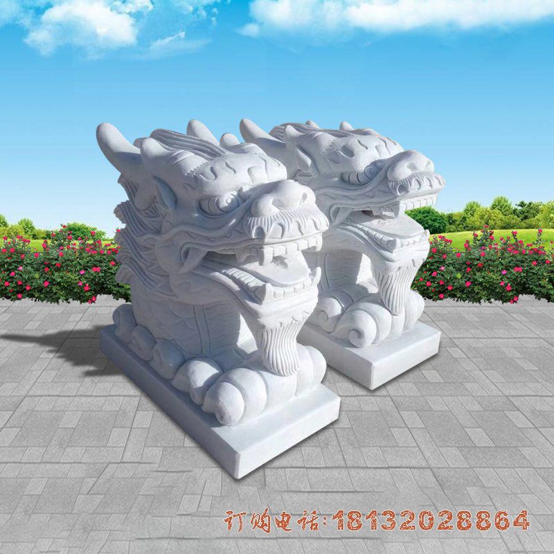 公园汉白玉喷水龙头石雕 公园汉白玉喷水龙头石雕