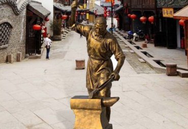 民俗人物打铁人物铜雕