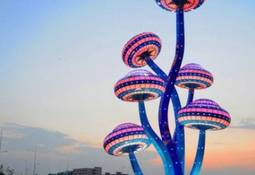 城市不锈钢大型蘑菇雕塑