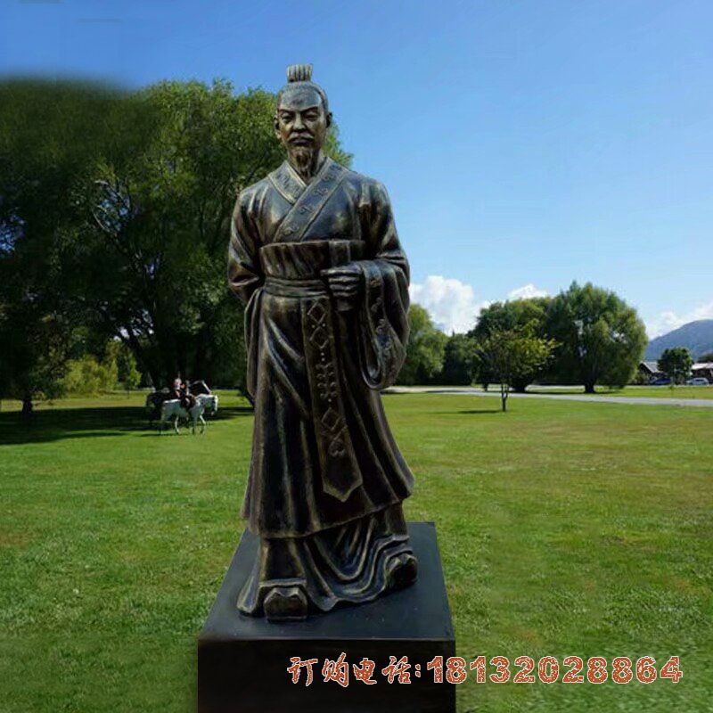 古代名人立式范蠡铜雕