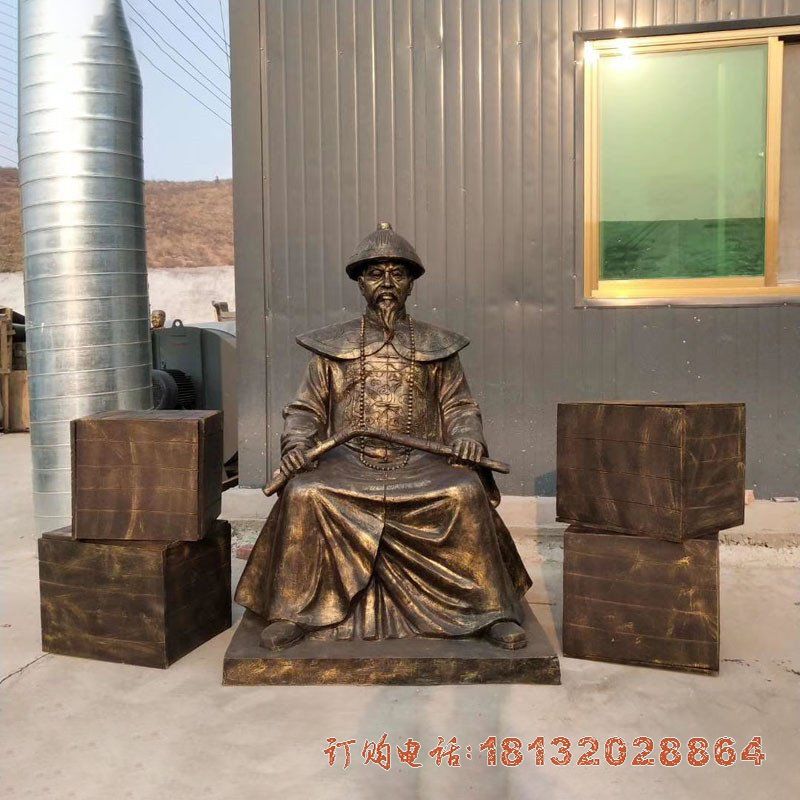 古代坐式名人林则徐铜雕 古代坐式名人林则徐铜雕