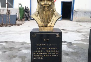 校园古代名人孔子头像铜雕