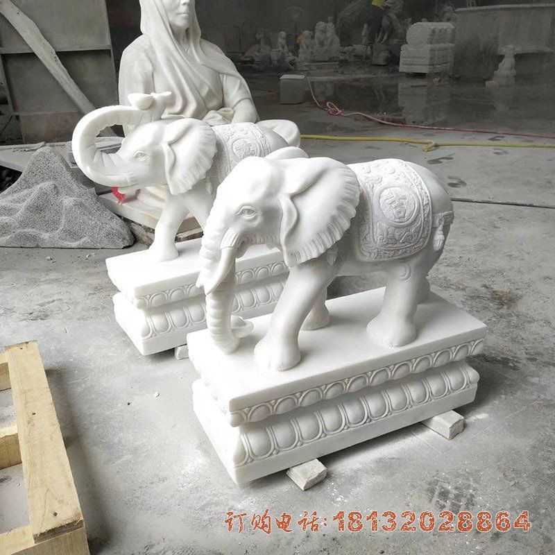 汉白玉吉祥如意大象石雕