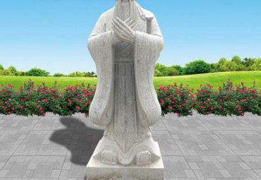 校园花岗岩孔子石雕像