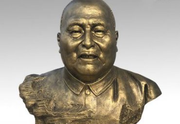 近代名人黄炎培头像铜雕