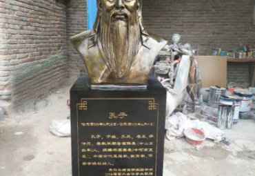 古代教育家孔子头像铜雕