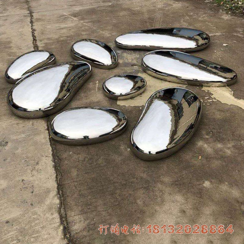 公园不锈钢镜面鹅卵石雕塑 公园不锈钢镜面鹅卵石雕塑