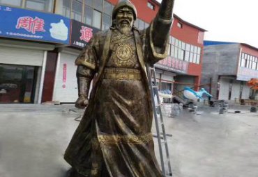 古代名人成吉思汗铜雕