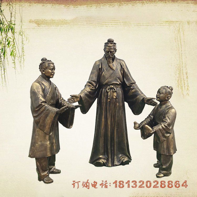 校园古代人物孔融让梨铜雕