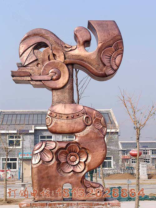 抽象皮影戏人物铜雕