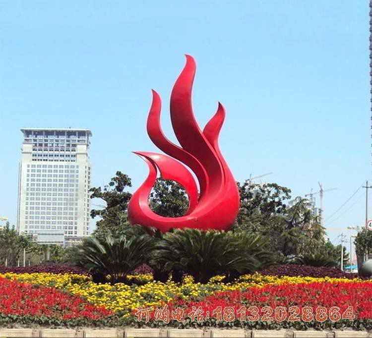 抽象不锈钢凤凰城市雕塑