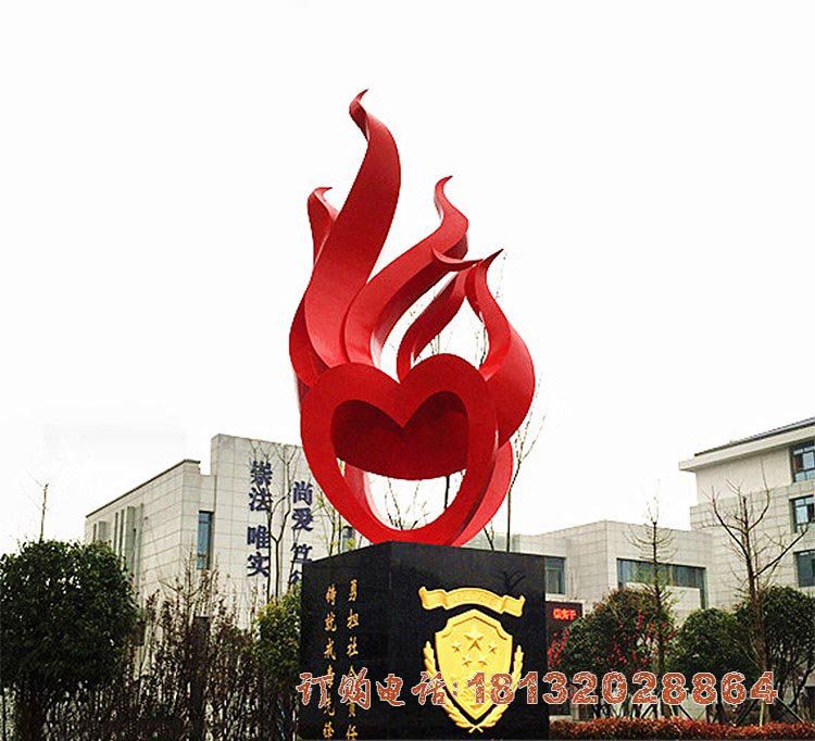 城市不锈钢爱心凤凰雕塑 城市不锈钢爱心凤凰雕塑