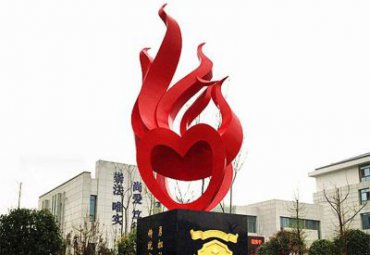 城市不锈钢爱心凤凰雕塑