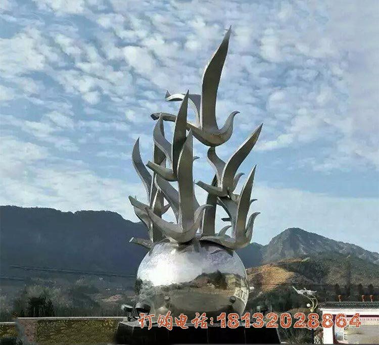 广场不锈钢和平鸽地球雕塑 广场不锈钢和平鸽地球雕塑
