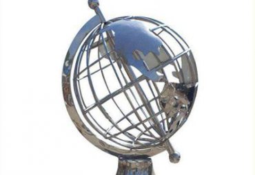 不锈钢镜面镂空地球仪雕塑