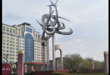 城市不锈钢大型抽象凤凰