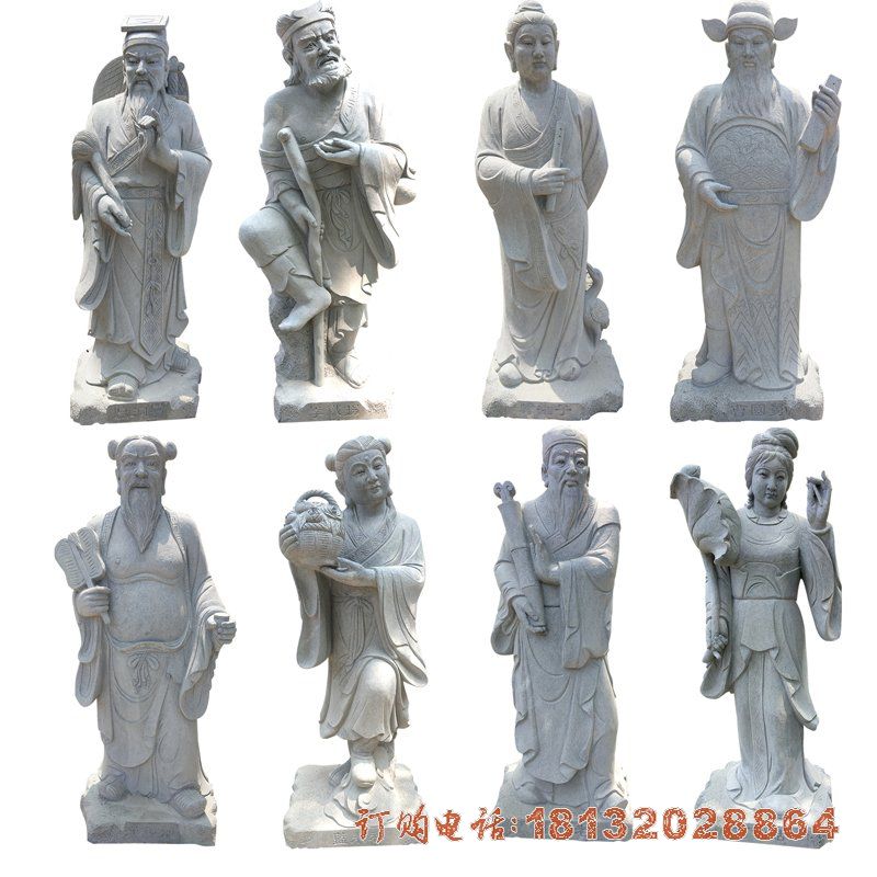大理石神话人物八仙石雕