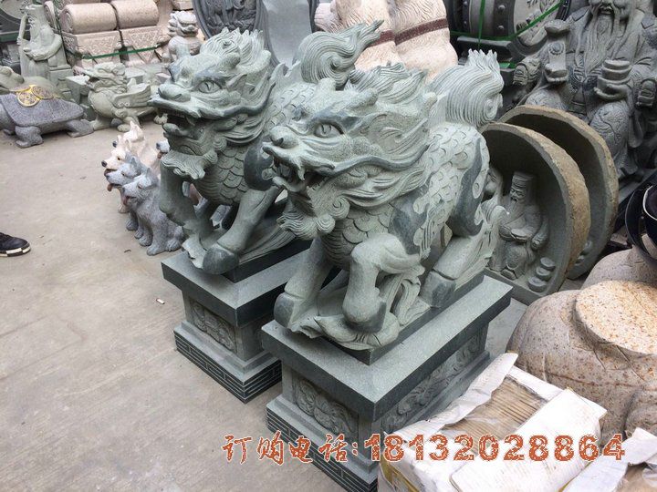 门口立式麒麟石雕 门口立式麒麟石雕