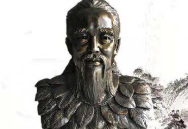 古代名人伏羲头像铜雕
