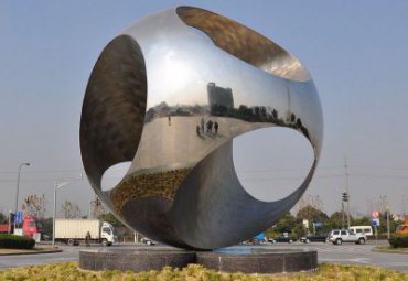 公园不锈钢大型抽象圆球雕塑