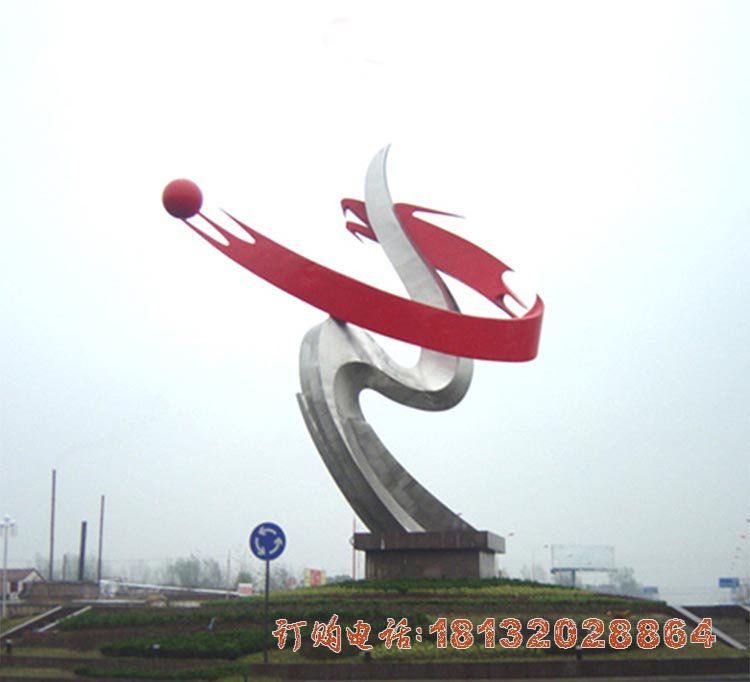 广场不锈钢抽象龙雕塑