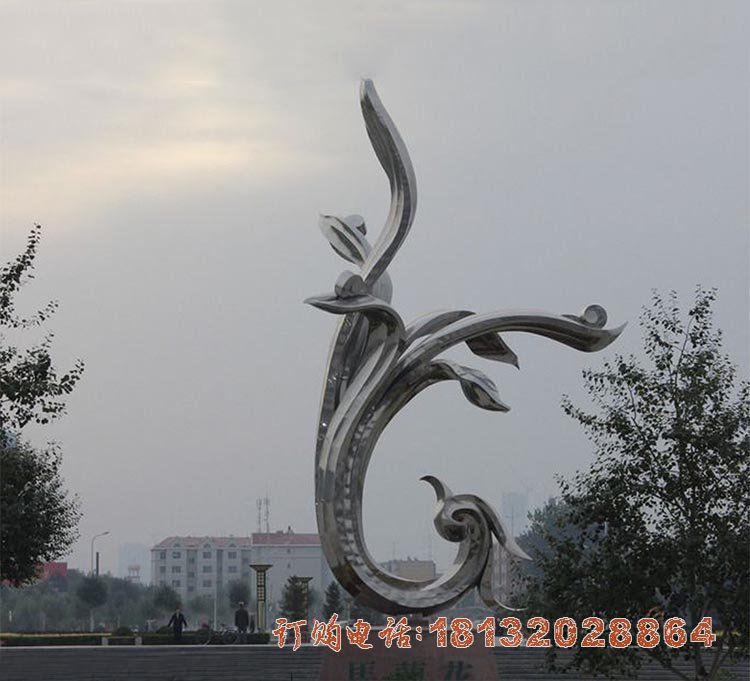 大型不锈钢抽象凤凰雕塑