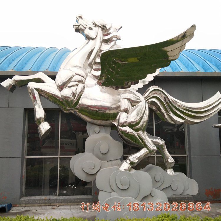 企业不锈钢镜面飞马雕塑 企业不锈钢镜面飞马雕塑