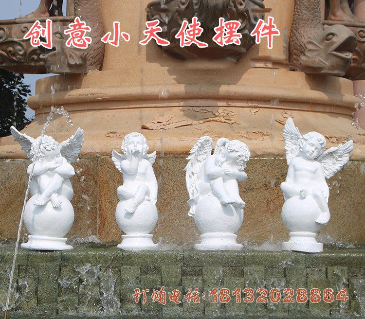 别墅汉白玉小天使石雕 别墅汉白玉小天使石雕