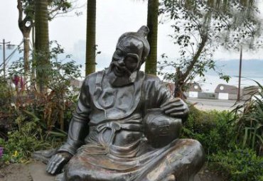 古代名人酒圣杜康铜雕