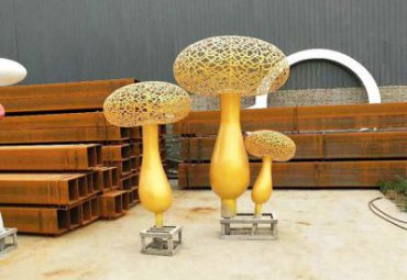 公园不锈钢编织蘑菇雕塑