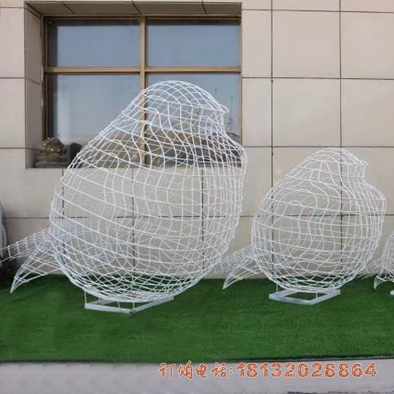 不锈钢镂空编织鸟雕塑 不锈钢镂空编织鸟雕塑