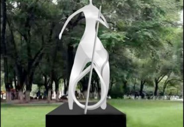 公园不锈钢抽象拉大提琴人物雕塑