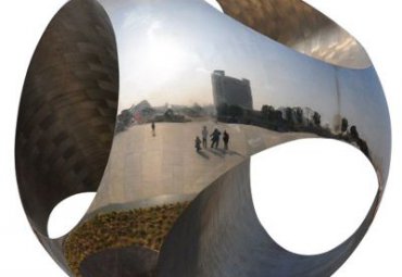 公园不锈钢抽象镂空球雕塑
