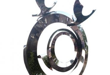 公园不锈钢抽象天鹅圆环雕塑