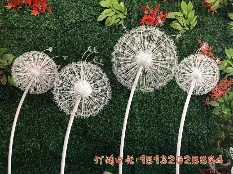 小区不锈钢仿真蒲公英雕塑