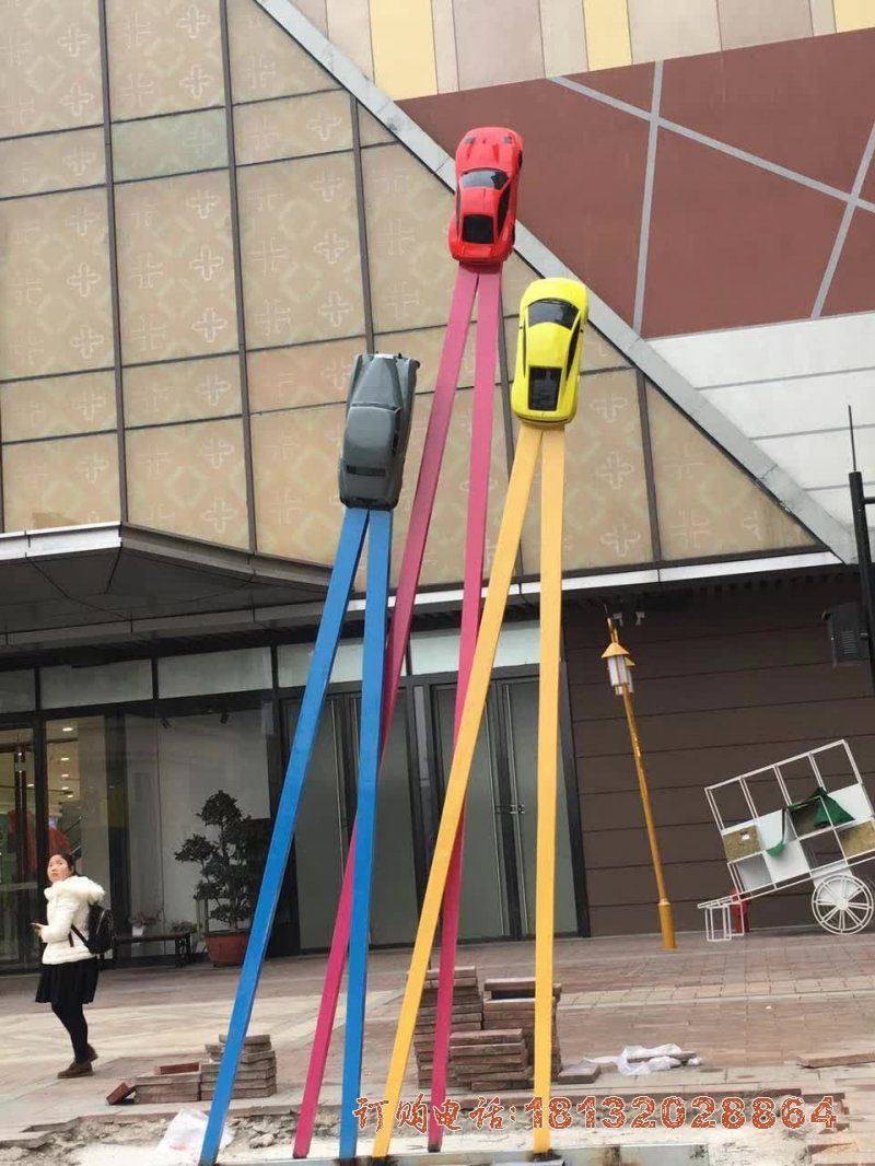 城市不锈钢仿真汽车模型雕塑