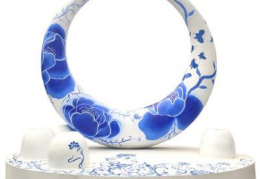 小区不锈钢喷漆青花圆环