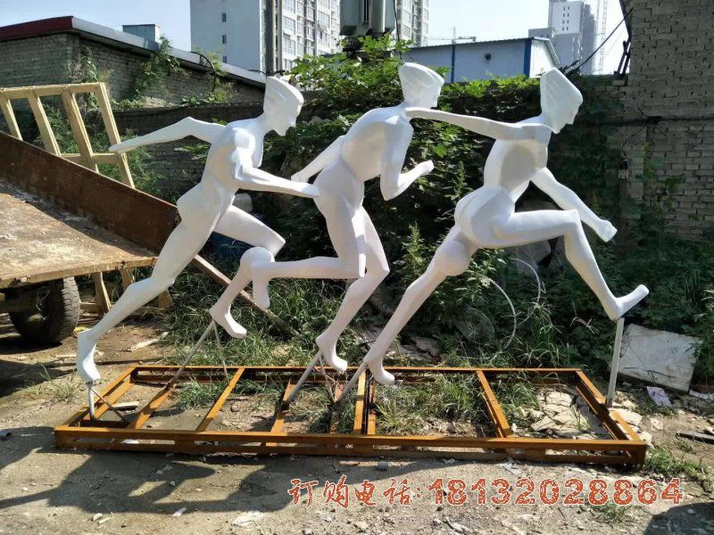 公园不锈钢赛跑运动员雕塑