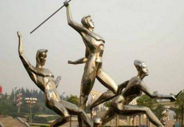 体育馆不锈钢扔标枪人物雕塑