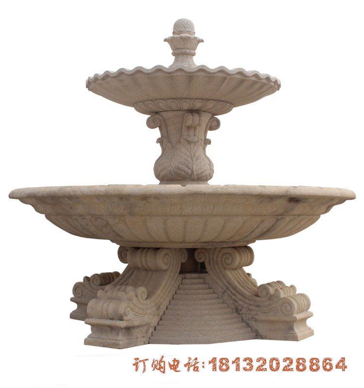公园双层石雕喷泉